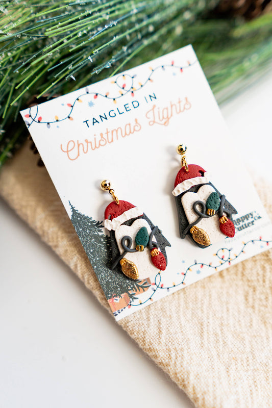 Penguin Clay Earrings