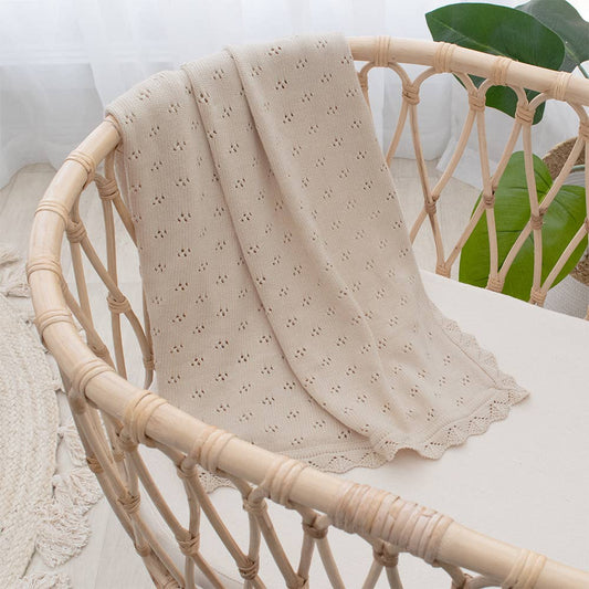 Bamboo/Cotton Heirloom Baby Blanket - Sand: Sand