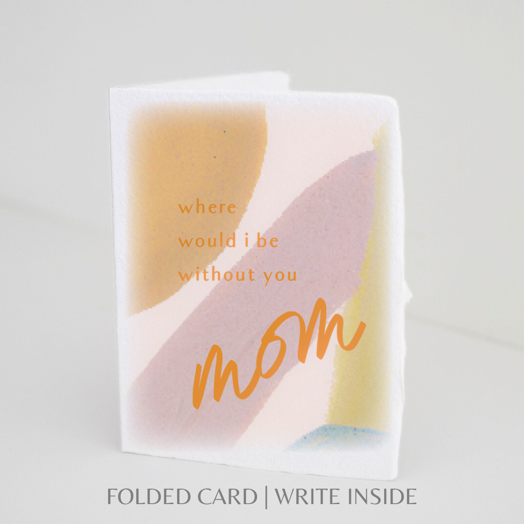 Where would I be without you Mom | Mother Greeting Card: Flat A2 Greeting Card. Blank on Back.