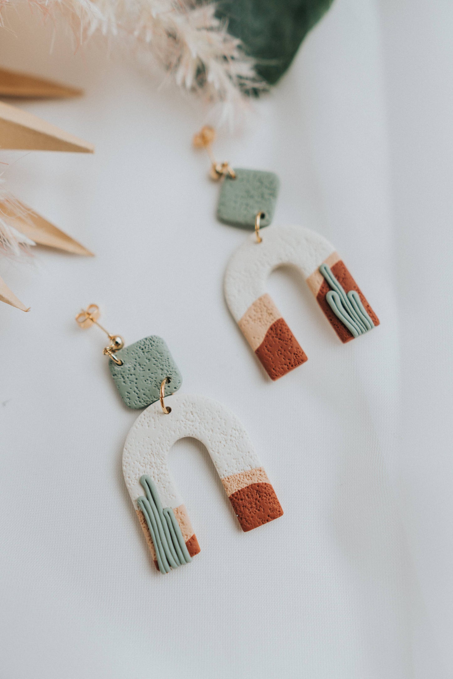 Sunset Desert Arch Clay Earrings