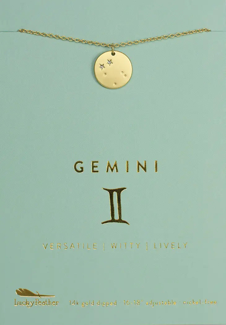 Zodiac Necklace - Gold - Gemini (May 21-Jun 20)
