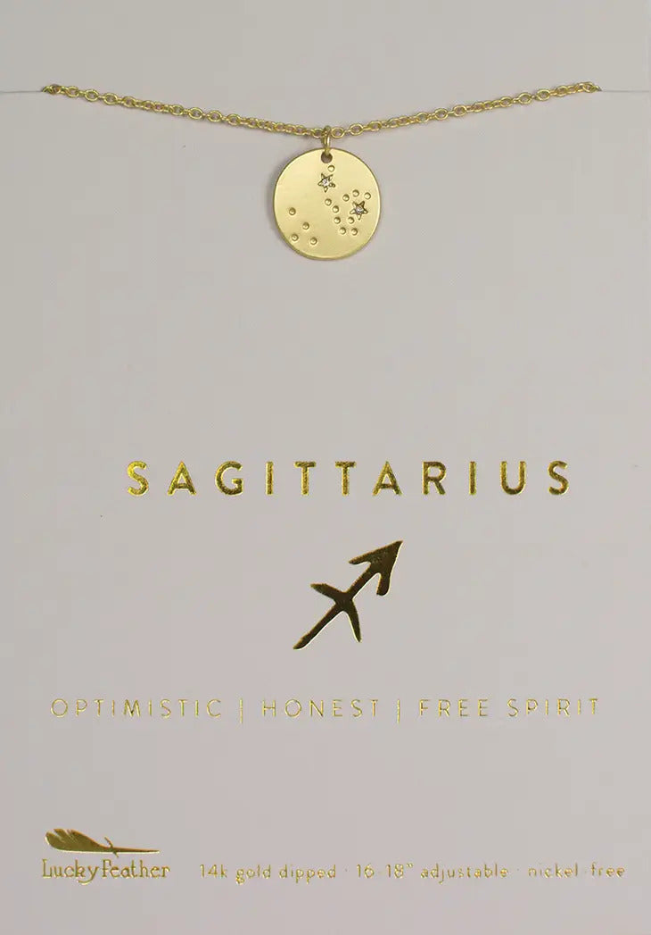 Zodiac Necklace - Gold - Sagittarius (Nov 22-Dec 21)