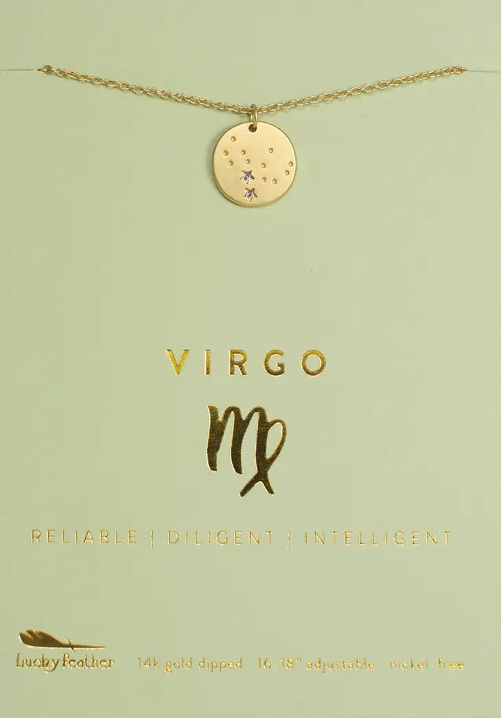 Zodiac Necklace - Gold - Virgo (Aug 23-Sept 22)