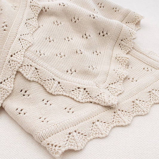 Bamboo/Cotton Heirloom Baby Blanket - Sand: `natural