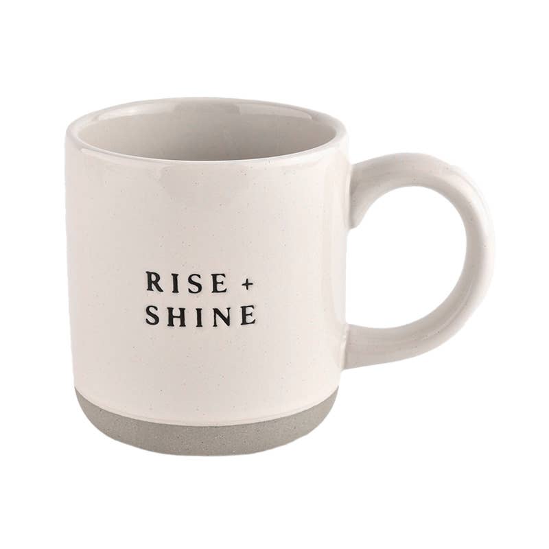 Rise and Shine - Cream Stoneware Coffee Mug - 14 oz