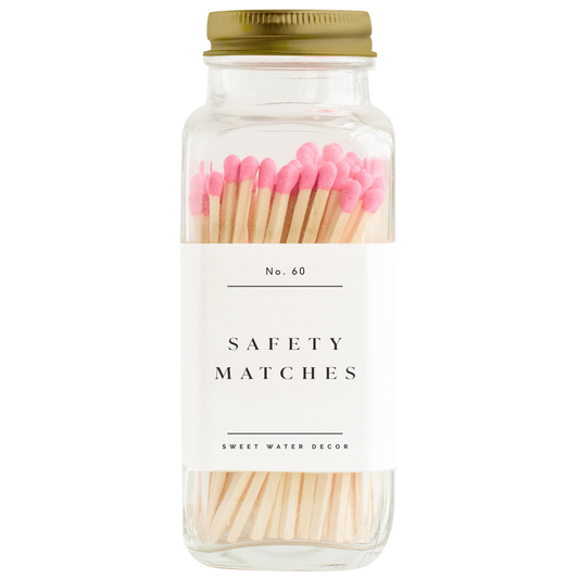 Safety Matches, Pink Tip, 60 Count - Home Decor & Gifts