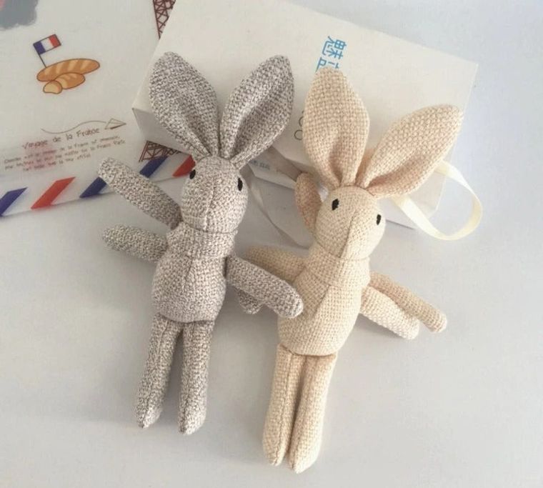 Keychain Fabric Rabbit Bunny Plush Toy Stuffed Animal