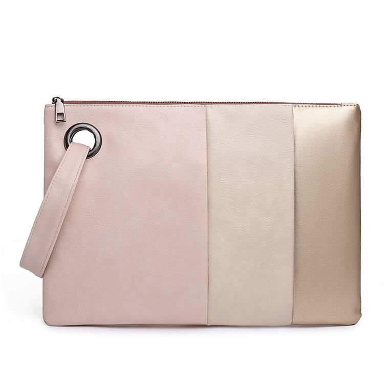 Patchwork Color PU Leather Ladies Clutch